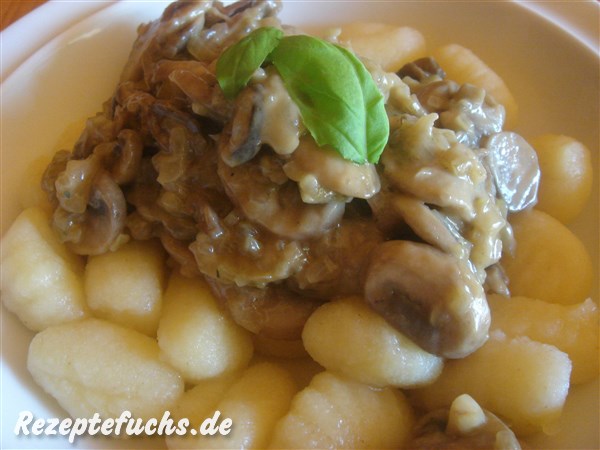 Champignonsoße mit Gnocchis