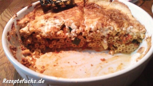 halbiertes fertiges Pastitsio!