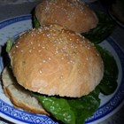 Burger-Brötchen belegt