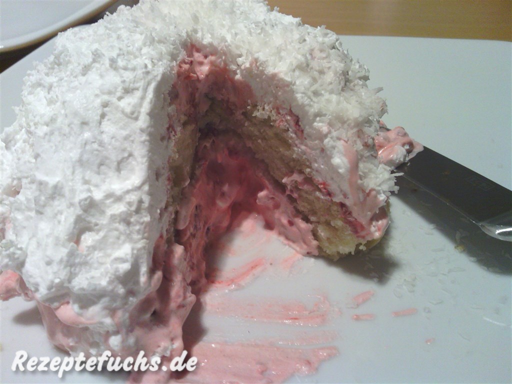 Himbeersahnetorte mit Kokossahne