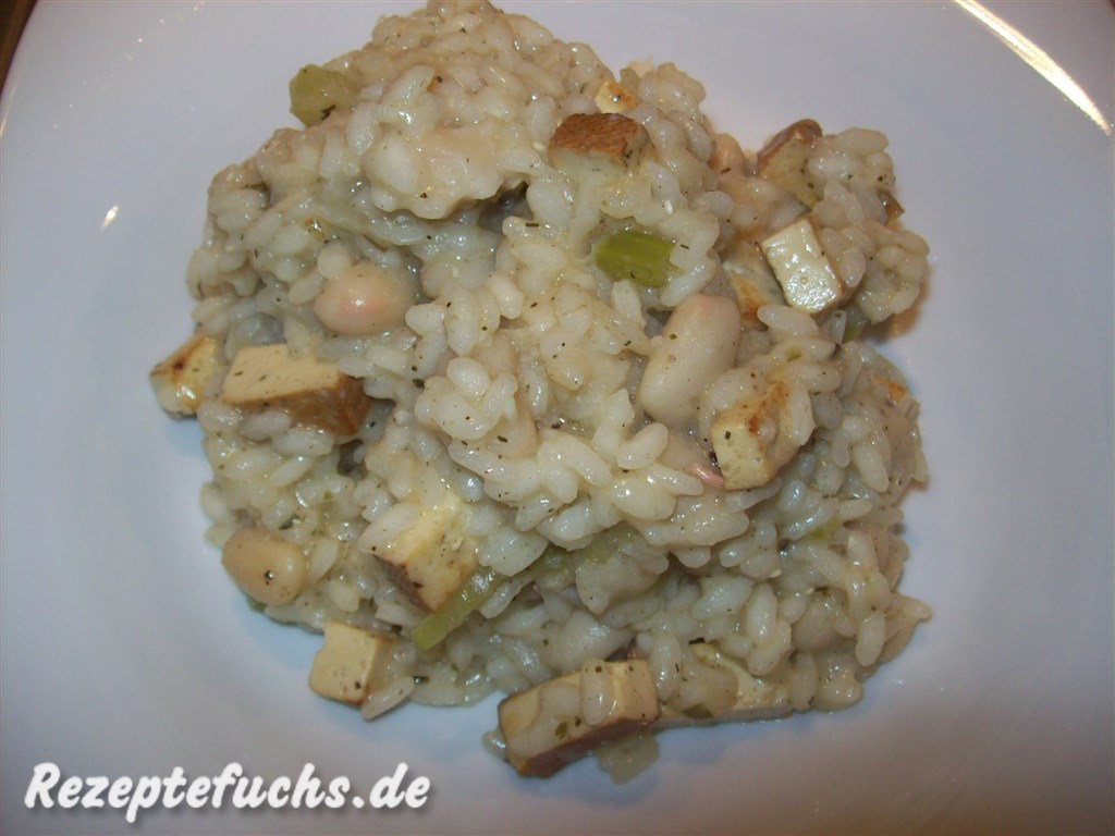 Risotto mit Tofu und Cannellini-Bohnen