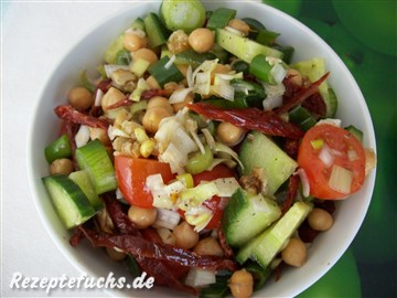 Kichererbsensalat mit (getrockneten) Tomaten 