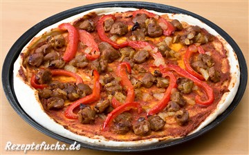 Sojawürfelpizza